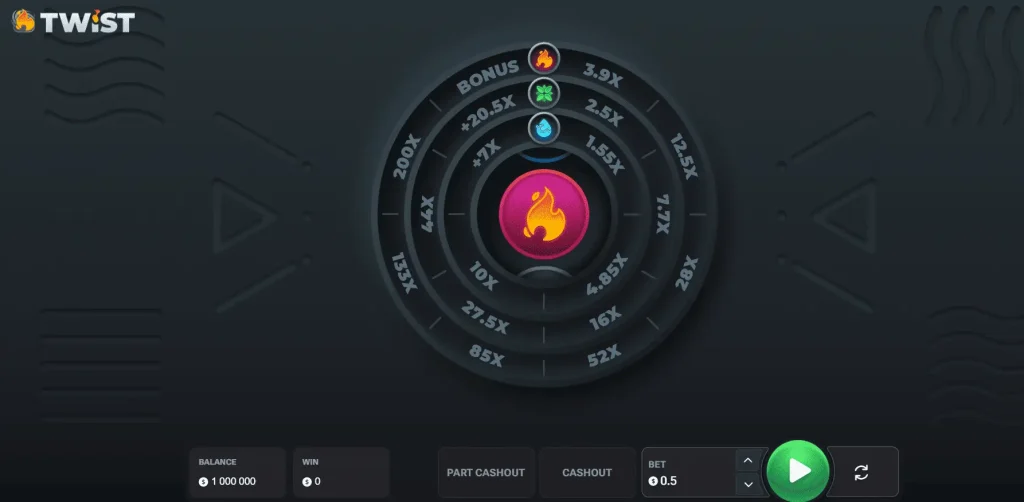 Screenshot from Twist game with Fire symbol