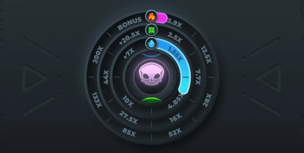 Game screenshot with Death symbol