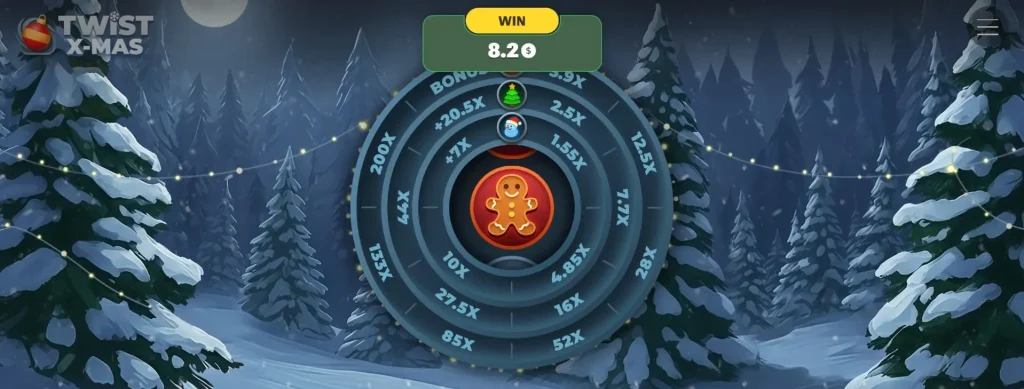 Winning screenshot from Twist Xmas game